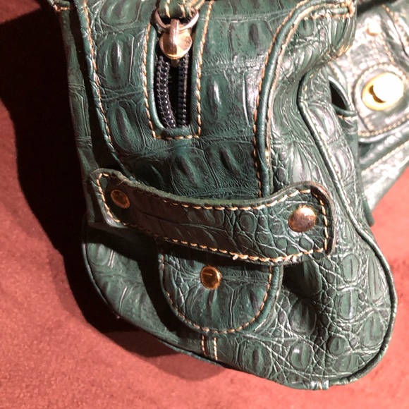 Butterfly Women's Hunter Green/Gold Double -Strap Shoulder Bag/Tote - Picture 4 of 13